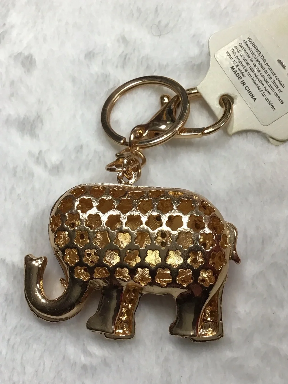Pink Crystal Elephant Keychain - Fashion Accessory